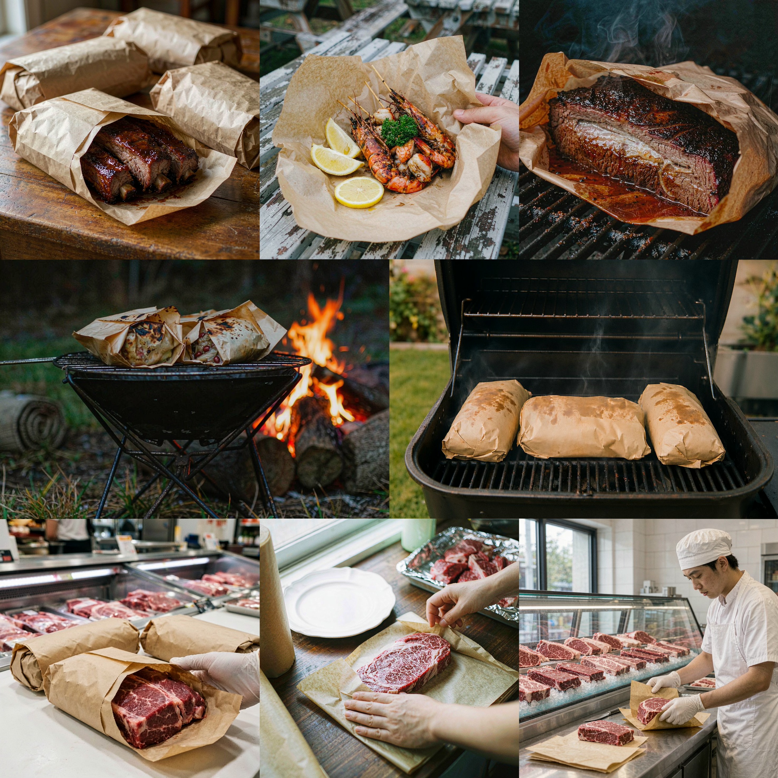 牛皮纸卷 · 产品图 02 · 烤肉包裹应用